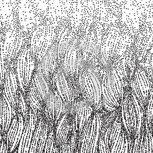 Abstract hand-drawn waves pattern, wavy background halftone. Vector