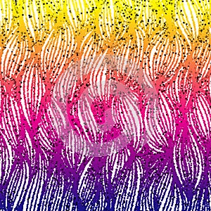 Abstract hand-drawn waves pattern, wavy background halftone. Vector