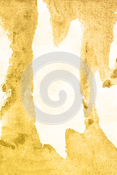 Abstract hand drawn yellow and brown watercolor background, raster illustration