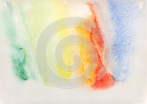 Abstract hand painted rainbow watercolor colorful wet background on paper