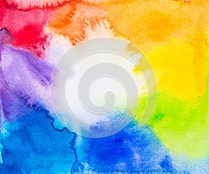 Abstract Hand painted Watercolor Colorful wet on white paper. texture for creative wallpaper or design art work. Background for