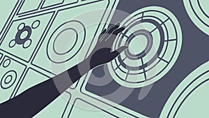 Abstract Hand Touching Digital Interface, Technology Interaction Vector, vector design Generative AI