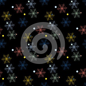 Abstract handmade snowflake seamless pattern background. Childish handcrafted snow wallpaper for design card, baby nappy