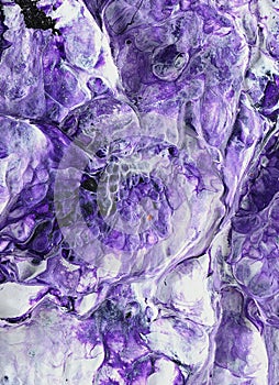 Abstract Handpainting in White and Violet