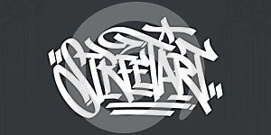 Abstract Handwritten Hip Hop Graffiti Style Word Streetart Calligraphy Vector Illustration Art