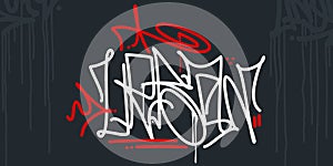 Abstract Handwritten Hip Hop Street Art Graffiti Style Word Urban Calligraphy Vector Illustration