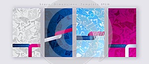 Tokyo 2020 Olympic and Paralympics Games banners set. Abstract geometric modern design. Japan multy-sport event pattern, vector photo