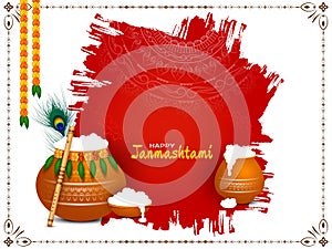 Abstract Happy Janmashtami Indian festival background