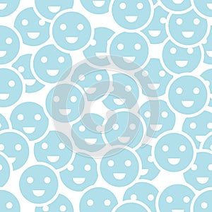 Abstract happy smiley seamless vector pattern background