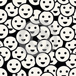 Abstract happy smiley seamless vector pattern background