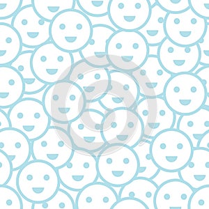 Abstract happy smiley seamless vector pattern background