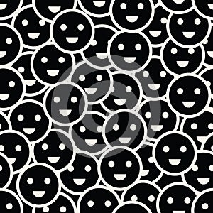 Abstract happy smiley seamless vector pattern background