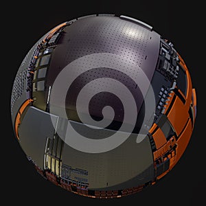 Abstract Hardsurface Sci-Fi Technology Sphere