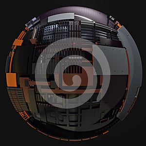 Abstract Hardsurface Sci-Fi Technology Sphere
