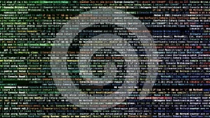 Abstract harmful computer code background, seamless loop. Animation. Technological background with virus or harmful