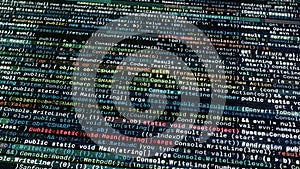Abstract harmful computer code background, seamless loop. Animation. Technological background with virus or harmful