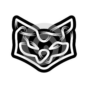 Abstract Head of Fox. Celtic ornament in black and white