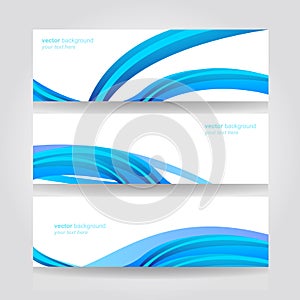 Abstract header blue wave vector design