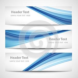 Abstract header blue wave white vector design