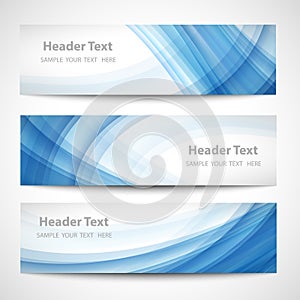 Abstract header blue wave white vector design