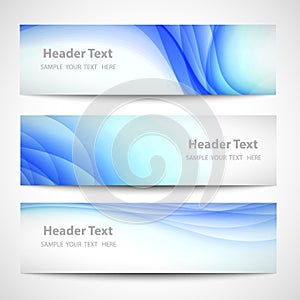 Abstract header blue wave white vector design