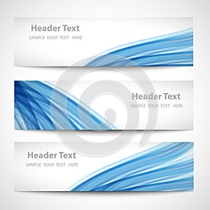 Abstract header blue wave white vector design