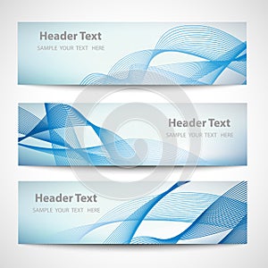 Abstract header blue wave white vector design