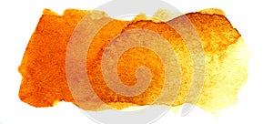 Abstract headline background. A shapeless oblong spot of golden orange yellow color. Gradient from dark to light.