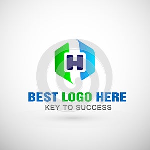 Abstract health logo vector hexagon Logo icon design with letter H for for medical company