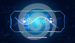 Abstract, healthcare, innovation, medical research, concept, dna, medical icon gene editing technology interface laboratory on