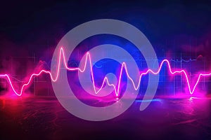 Abstract heart beat pulse background, Heart wave technology background