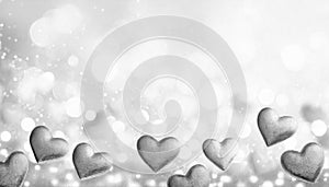 Abstract heart bokeh background. Valentine\'s day background with hearts.