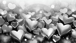 Abstract heart bokeh background. Valentine\'s day background with hearts.