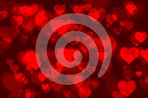 Abstract heart bokeh bright background