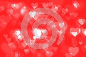 Abstract heart bokeh bright background