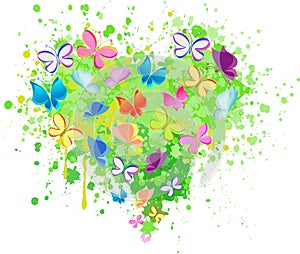 Abstract heart butterfly vector