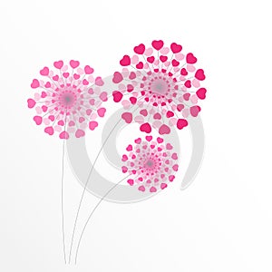 Abstract Heart Flower Background Vector Illustration