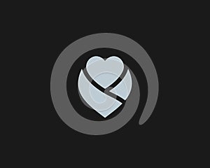 Abstract heart flower logo icon design modern minimal style illustration. Gift care baby vector emblem sign symbol mark