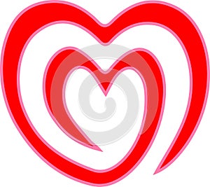 Abstract heart logo design on white