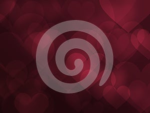 Abstract heart and love valentine background effect