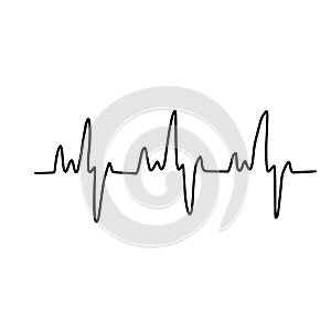 Abstract heart one line drawing. Continuous line heart isolated on white. Minimalistic style