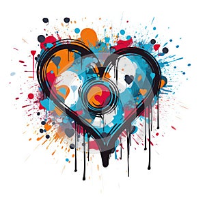 Abstract heart shape love symbols for tshirt photo