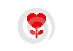 Red heart icon in flat style. The heart as a symbol of love. photo