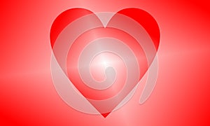 Abstract heart shape outline. Vector illustration. Red heart icon in flat style. The heart as a symbol of love. Amazing, draw.