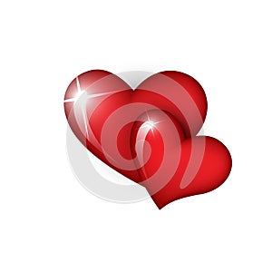 Abstract heart shape for valentine. Vector illustration. Red heart outline icon in flat style. The heart as a symbol of love