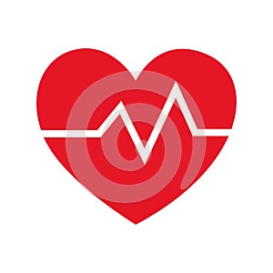 Abstract heart shape for valentine. Vector illustration. Red heart outline icon in flat style. The heart as a symbol of love