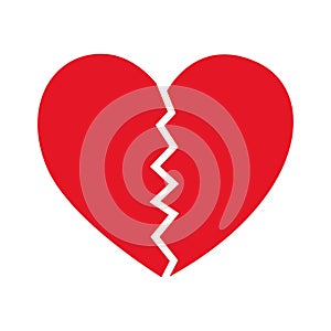 Abstract heart shape for valentine. Vector illustration. Red heart outline icon in flat style. The heart as a symbol of love