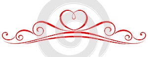 Abstract heart shape for valentine. Vector illustration. Red heart outline icon in flat style. The heart as a symbol of love