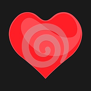 Abstract heart symbol on black backdrop