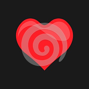 Abstract heart symbol on black backdrop